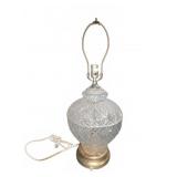 Cut Glass Table Lamp with Brass Base