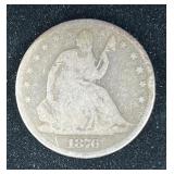 1876 Liberty Seated Half Dollar