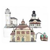 Porcelain Lighted Village Buildings Lot