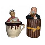 (2) German Biscuit Jars