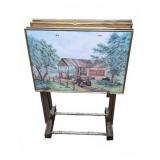 Metal TV Tray Set with Coca-Cola Motif