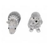 Swarovski Crystal Dog and Rhino Figurines with Box