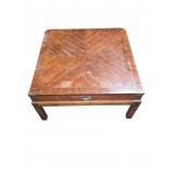 Wood Coffee Table with Brass Accents 42x32
