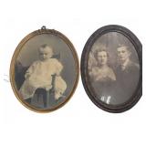 Pair Oval Framed Enlarged Photographs 17'ï¿½22'