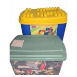 Two Bins of Building Blocks (Mega Bloks & Mixed)