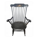 Black Painted Wood Windsor Rocking Chair