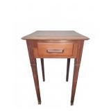 Wood Side Table with Single Drawer
