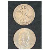 1917-S and 1962 US Half Dollar Coins