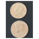 (2) 1964 Kennedy Half Dollar Coins