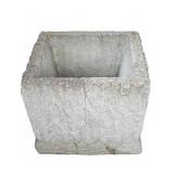 Square Concrete Planter with Cracks