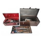 Two Metal Toolboxes with Tools