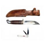 Western USA Fixed Blade & Case XX Pocket Knife