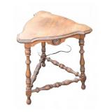 Wooden Corner Table with Turned Legs