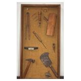 Framed Antique Hand Tool Collection Display