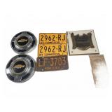 Lot License Plates, Hubcaps, Collectibles