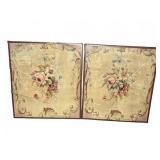 Framed Floral Needlepoint Panels 15ï¿½x16ï¿½
