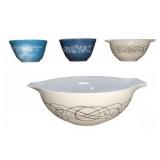 4 Pyrex Mixing Bowls Assorted Patterns