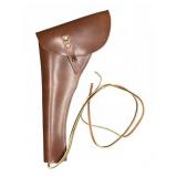 Unmarked Brown Leather Holster with Strap