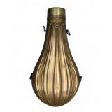 Ribbed Brass Powder Flask with Loops