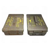 (2) Metal 20mm Ammunition Boxes