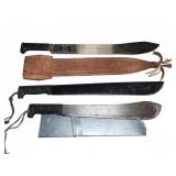 3 Machetes with Sheaths