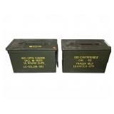 (2) Military Metal Ammunition Storage Boxes