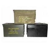 Three Metal Ammunition Storage Cans