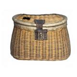 Wicker Fishing Creel with Leather Strap