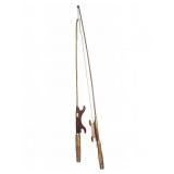 Wooden Ice Fishing Rods, 35" L