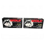 Wolf .45 Auto 230gr FMJ  100 Rounds, 2 Boxes