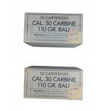 100 Rounds .30 Carbine 110 Gr. Ball Ammun.