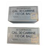 100 Rounds .30 Carbine 110 GR Ball Ammo