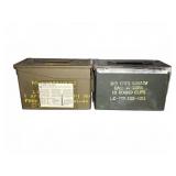Two Metal Military Ammunition Storage Boxes