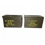 (2) US Military .50 Cal Ammo Cans