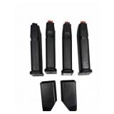 4 Glock 9mm Magazines with Extensions *NON-NYS