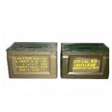 (2) Metal .50 Caliber Ammunition Boxes