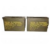 (2) .30 Caliber M2A1 Metal Ammo Cans