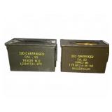(2) Metal .50 Caliber Ammunition Cans