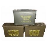 Three Metal Ammunition Storage Cans