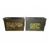 (2) Metal Military Ammunition Storage Cans