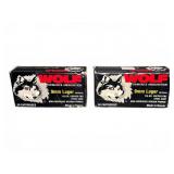 Wolf 9mm Luger 115gr FMJ Ammo, 2 Boxes
