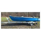 14 Foot Crestliner Boat with Trailer and Motor