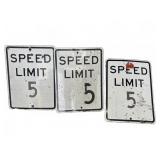 Three Speed Limit 5 Signs