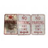 Three Metal No Parking Signs