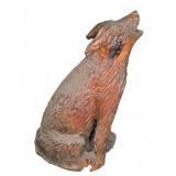 20" Tall Carved Wood Howling Wolf Figure