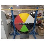 Large Freestanding Game Wheel with Blue Peg Boards