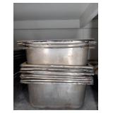 Stainless Steel Food Pans with Lid, Lot of 10