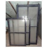 Three wood and Glass Window Panels