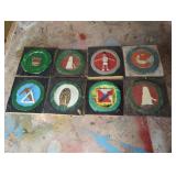 Carved Merit Badge Plaques Set of 8