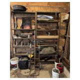 Garage Shelves with Tools, Copper, and Miscellany